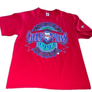 Vintage 90s 1993 Phillies Philadelphia T-Shirt MLB NL East Champion USA Logo 7